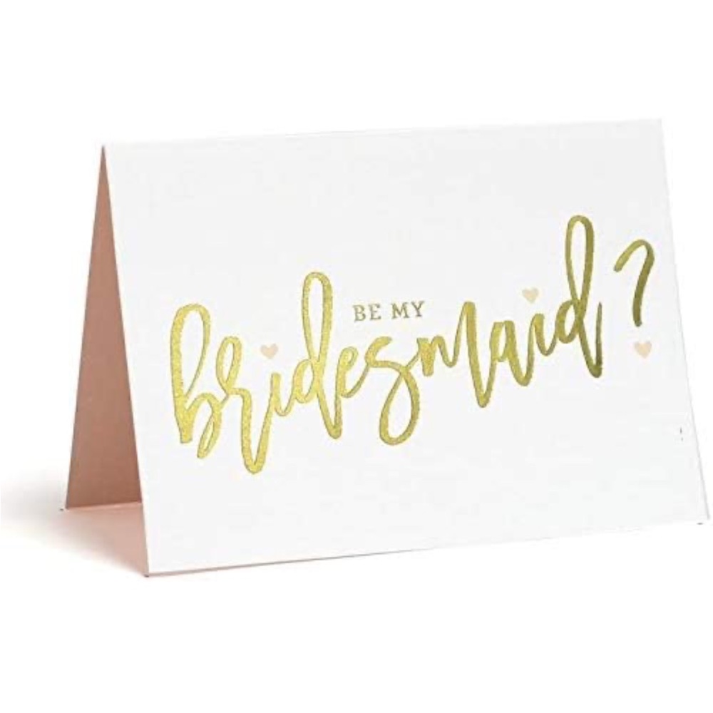Bridesmaid Proposal Cards with gold foil